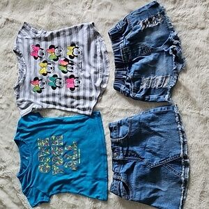 2 sets of little girls tops and bottom
